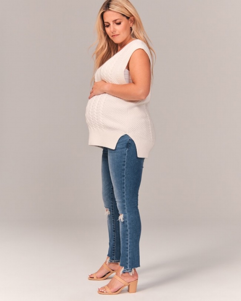Džínsy Abercrombie Maternity Super Skinny Ankle Damske  Modre | 23EZVWKDF