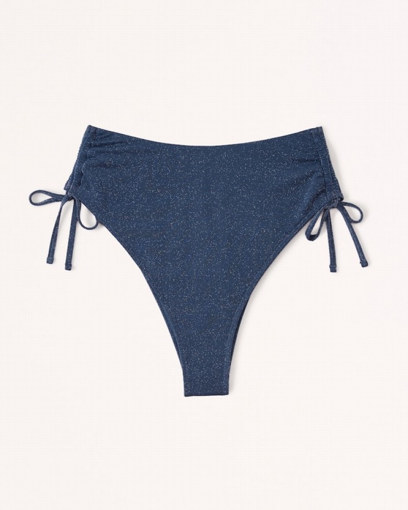 Plavky Abercrombie Cinch Tie High-waist High-leg Cheeky Damske  Modre | 20ZEXNSFR