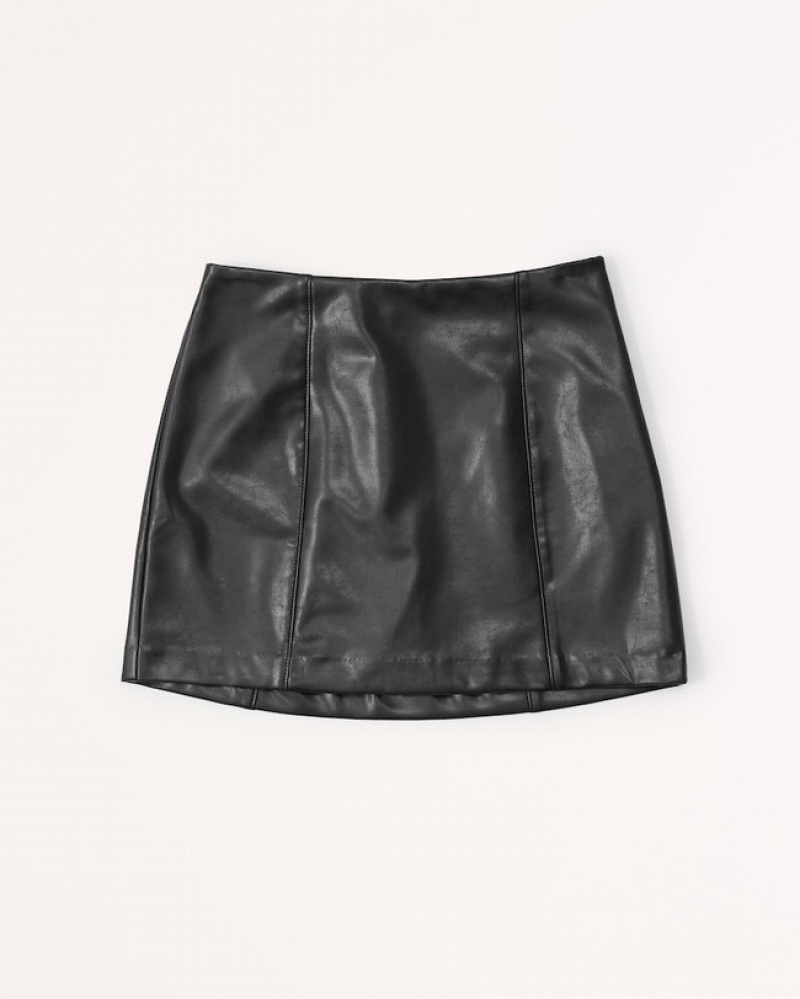 Sukne Abercrombie Vegánske Leather Mini Damske  Čierne | 35MLEDFXH