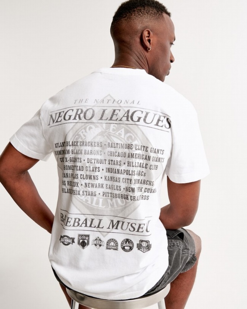 Tricko Abercrombie Vol. 28 Negro League Baseball Graphic Panske  Biele | 91KHECJNG