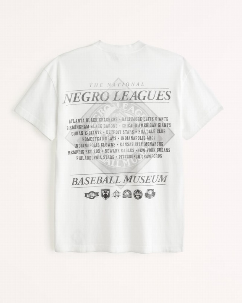 Tricko Abercrombie Vol. 28 Negro League Baseball Graphic Panske  Biele | 91KHECJNG